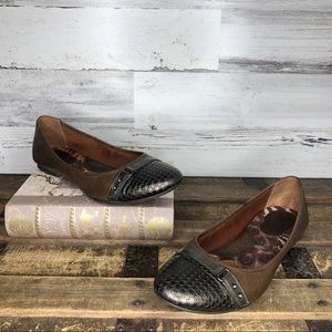 Born leather brown flats